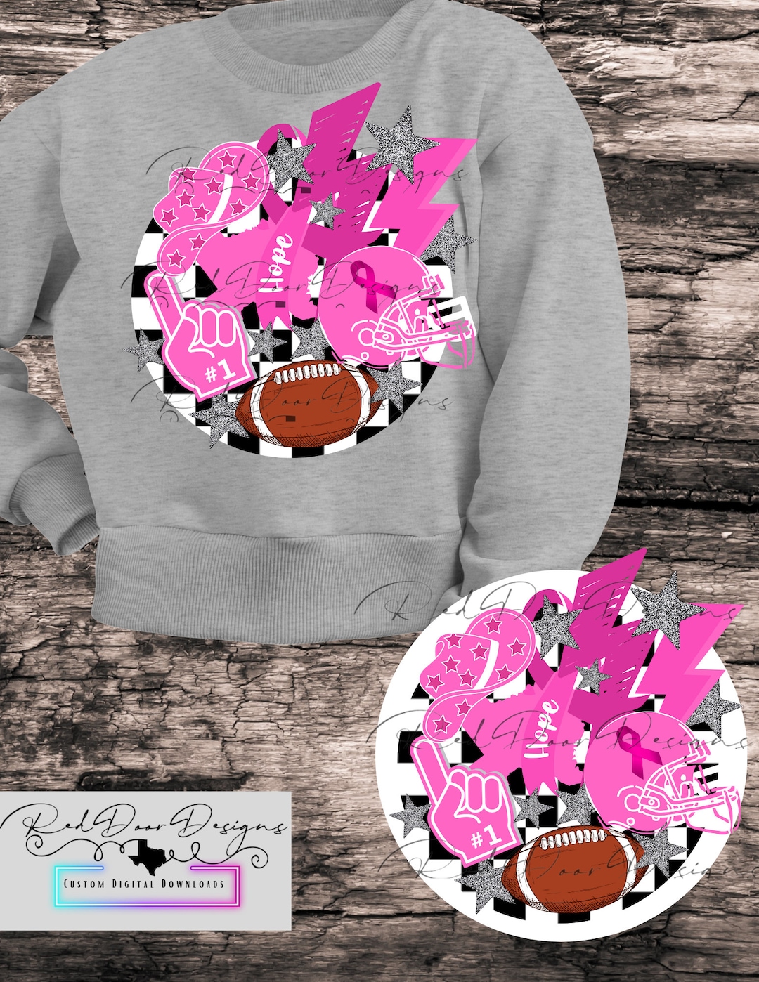 Football Pink Out Trendy Png Download Etsy