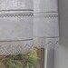 White Linen Curtain Romantic Cafe Curtains with Lace Edge Trim Window Panel French Country kitchen Curtain.Custom Curtain 