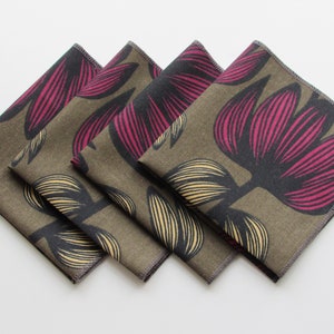 Romantic rose napkins Bulk Family Pack Linen Unpaper Cloth Napkin Reusable Cloth Napkins Set of 8 Dinner Napkins
