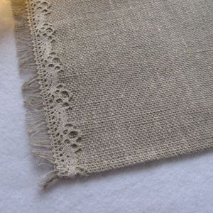 Rustic Placemat Natural Raw Linen Placemats Burlap Placemats With Lace