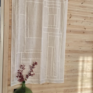 Pojagi-Stil Vorhang.OFF Weißer leichter transparenter Leinenvorhang. Fensterbild NR 0/3