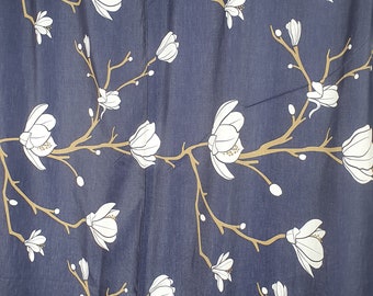 Cotton Curtain Curtain Panel Cafe Curtain Living Room Curtain Valance ,,Magnolia flowers at night'' Window Treatment