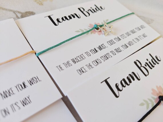 Personalised Poem Hen Do Favour Party Bag Filler Bachelorette Gift Wish Bracelet