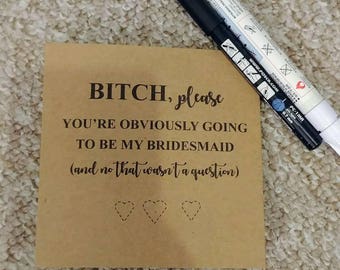 Bridesmaid card
