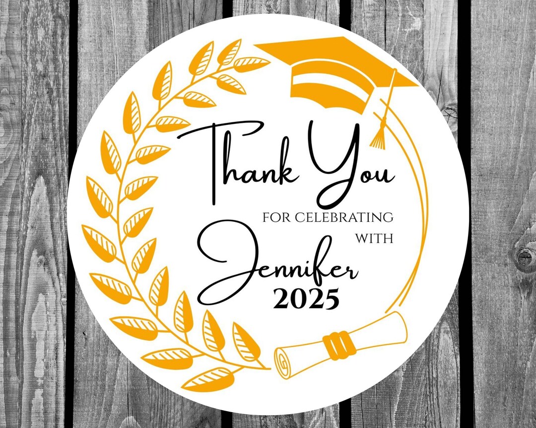 2" Graduation Stickers, Custom Grad Labels, Class of 2025 Favor ...