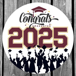 2&quot; Graduation Stickers, Custom Grad Labels, Class of 2025 Favor Stickers, Congrats Graduate Party Decor, Envelope Seals, Senior Gift Tags