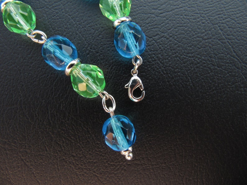 handmade gift for her. 3-row uranium bracelet or 2-row uranium ankle bracelet or V-form uranium necklace