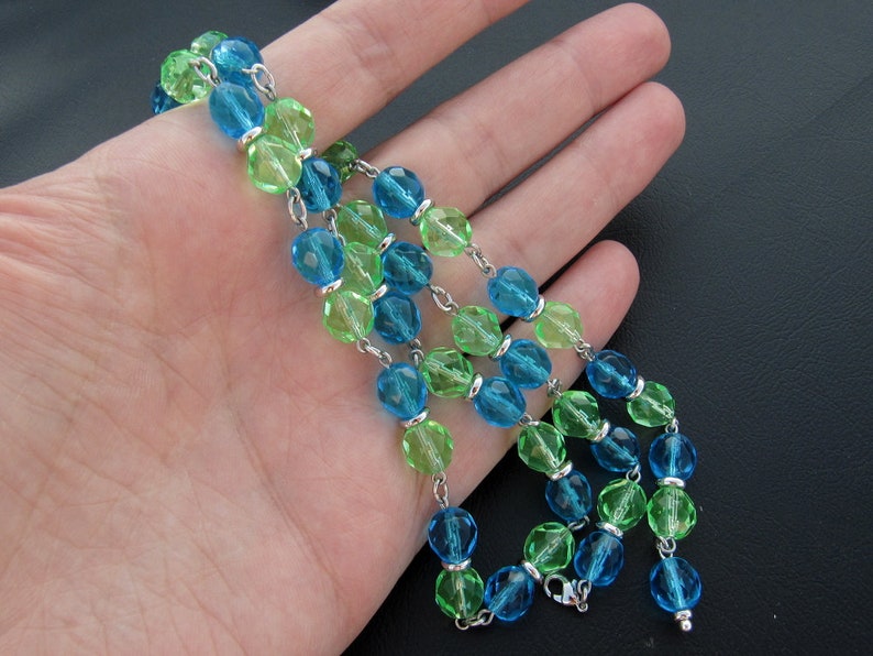 handmade gift for her. 3-row uranium bracelet or 2-row uranium ankle bracelet or V-form uranium necklace