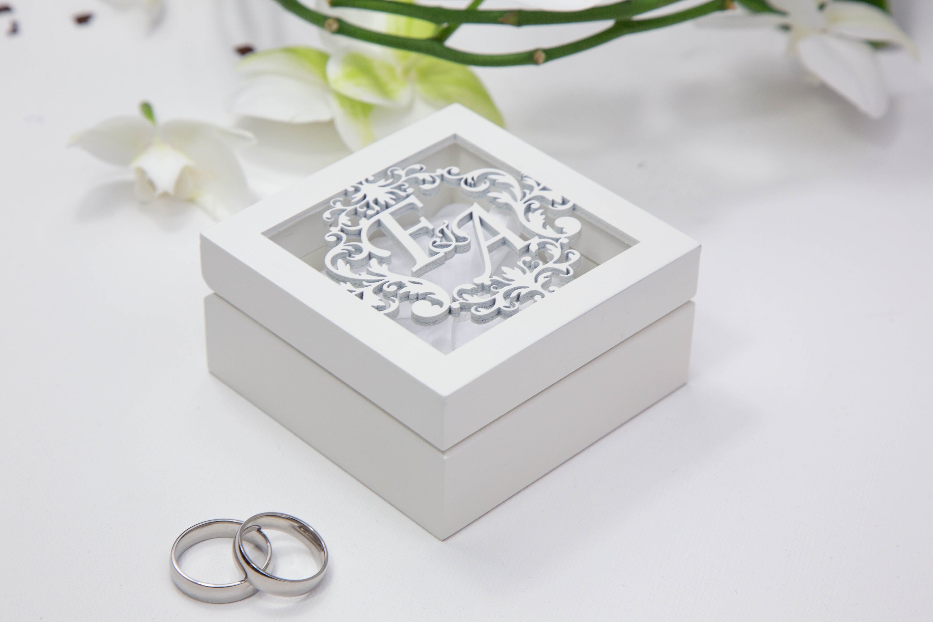 Personalized White Ring Box white Pillow Etsy