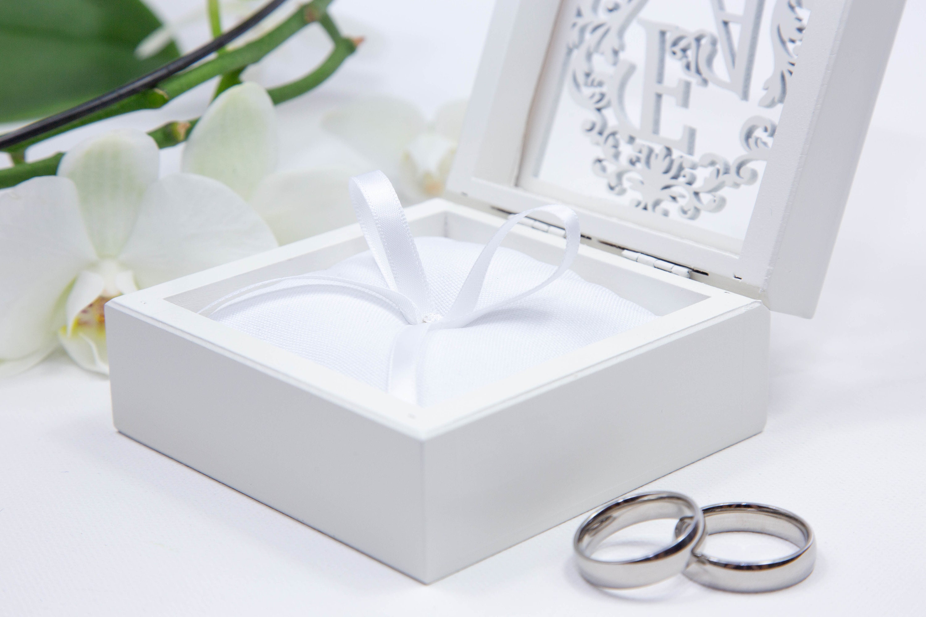 Personalized White Ring Box white Pillow Etsy