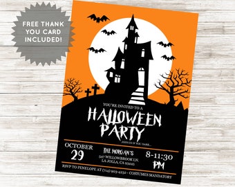 haunted house invite etsy