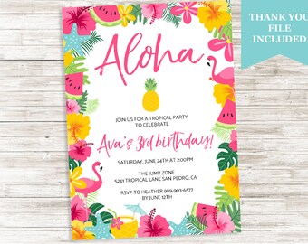 hawaiian invitation etsy