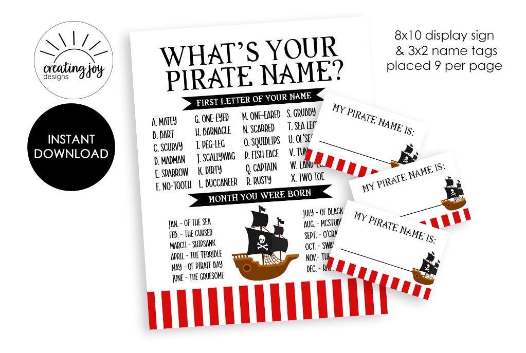 Pirate Ship Name Sign Personalized Pirate Name Sign Pirate Décor