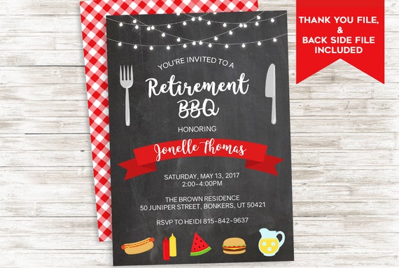 retirement bbq invite invitation