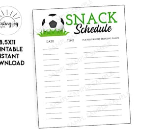 Editable Soccer Game Schedule Template, Instant Digital Download to ...