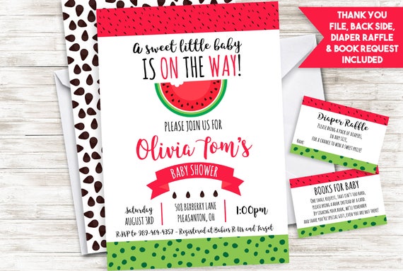 watermelon baby shower invites