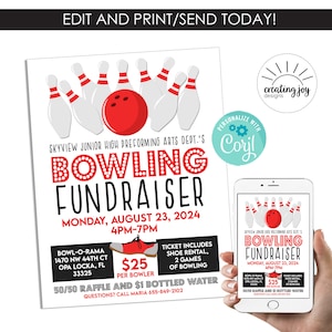 Editable Bowling Fundraiser Template Charity Bowl-a-thon File ...
