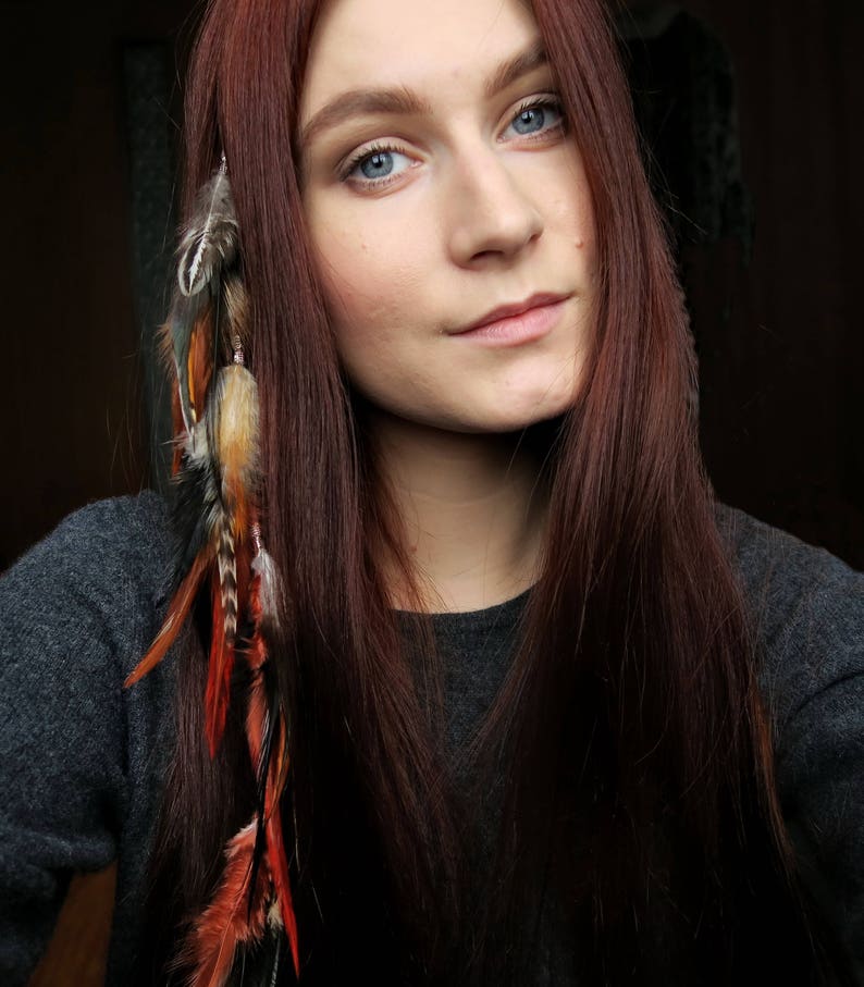 Feather Hair Clip Boho Hair Jewelry extention Native american Etsy