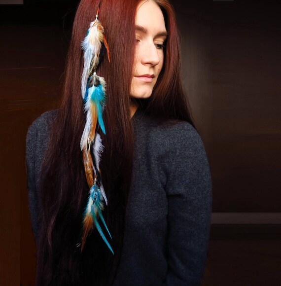 Feather Hair Clip Boho Hair Jewelry Extention Native American Etsy
