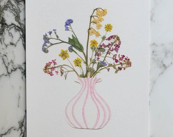 Vessels - Mignonette | Print reproduction artwork of pressed flowers | 100% cotton rag paper | Botanical art