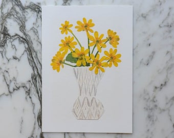 Little Flower Joys - Celandine | Print reproduction artwork of pressed flowers | 100% cotton rag paper | Botanical art