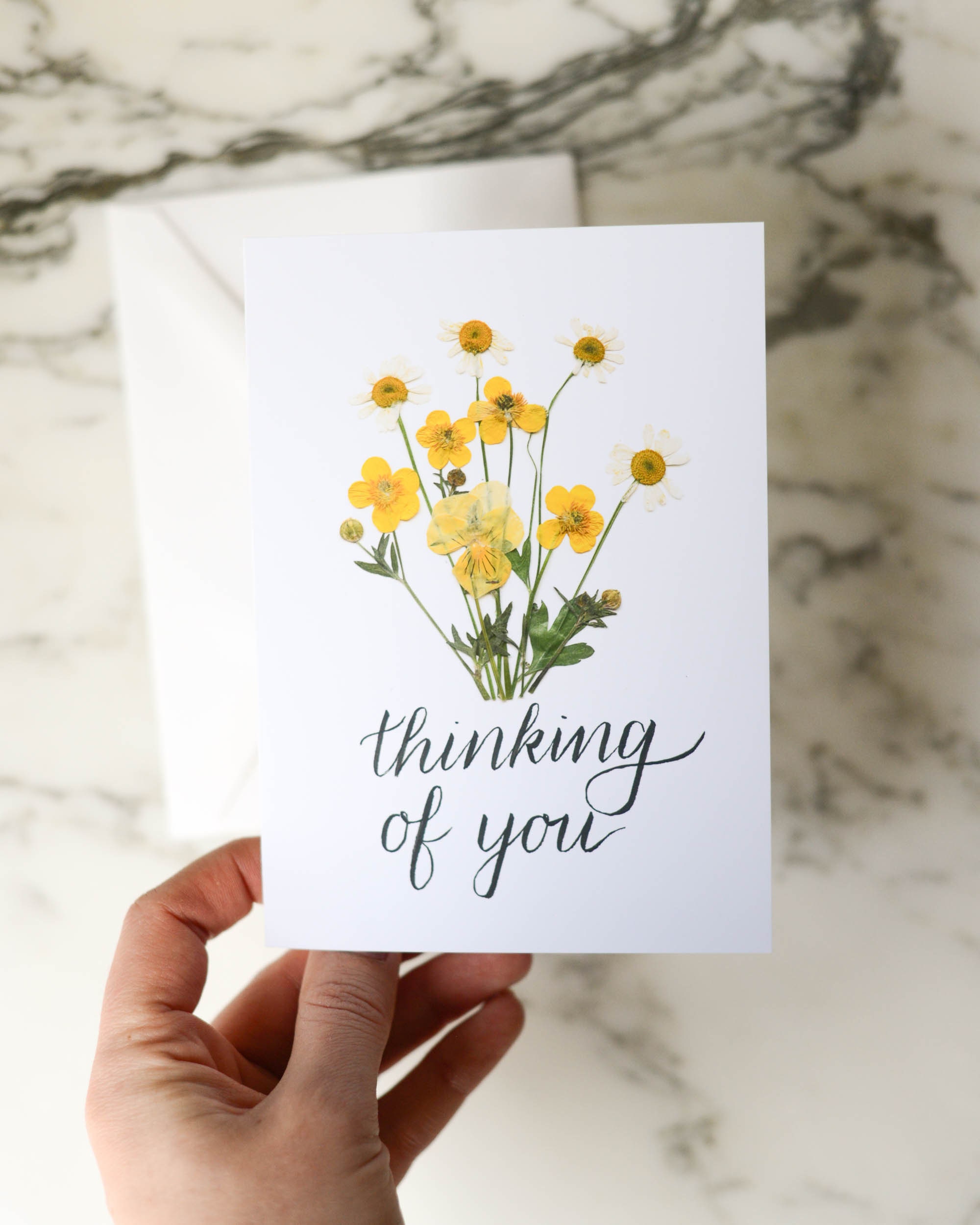 Thinking of You  Blank Greeting Card with white linen envelope  Print