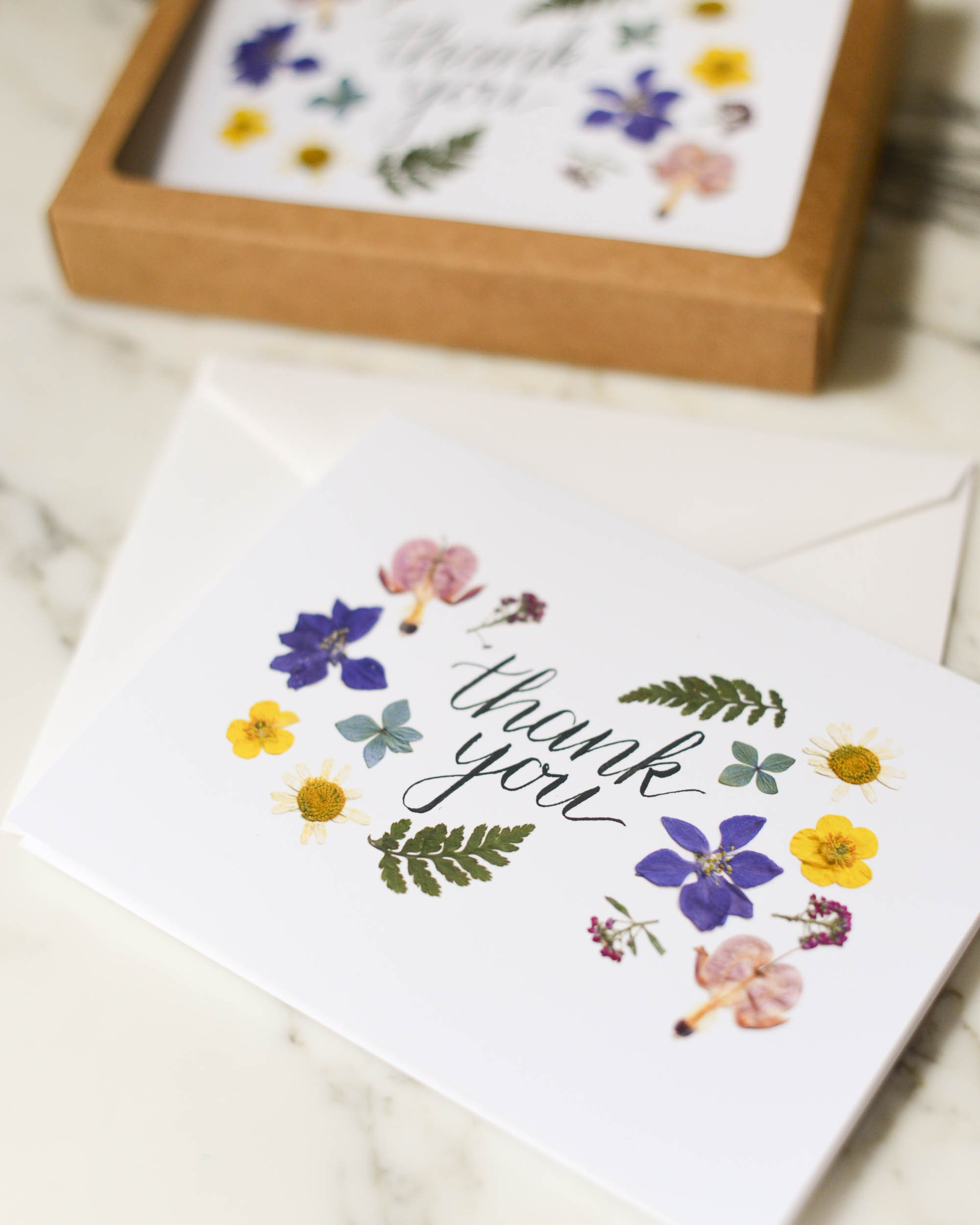 Thank You | Boxed Set of 6 | Blank Greeting Cards With White Linen ...