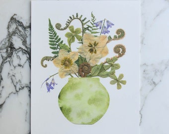 Vessels - Bryony | Print reproduction artwork of pressed flowers | 100% cotton rag paper | Botanical art