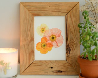 Icelandic poppy trio | Print artwork of pressed flowers | 100% cotton rag paper | Botanical artwork