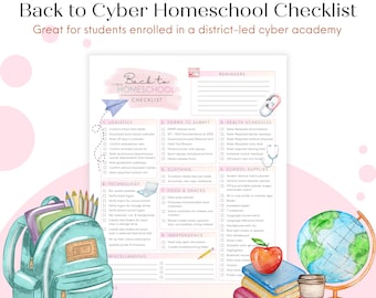 Back to Cyber Homeschool Checklist For District-Led Cyber Acedemy Parents and Students