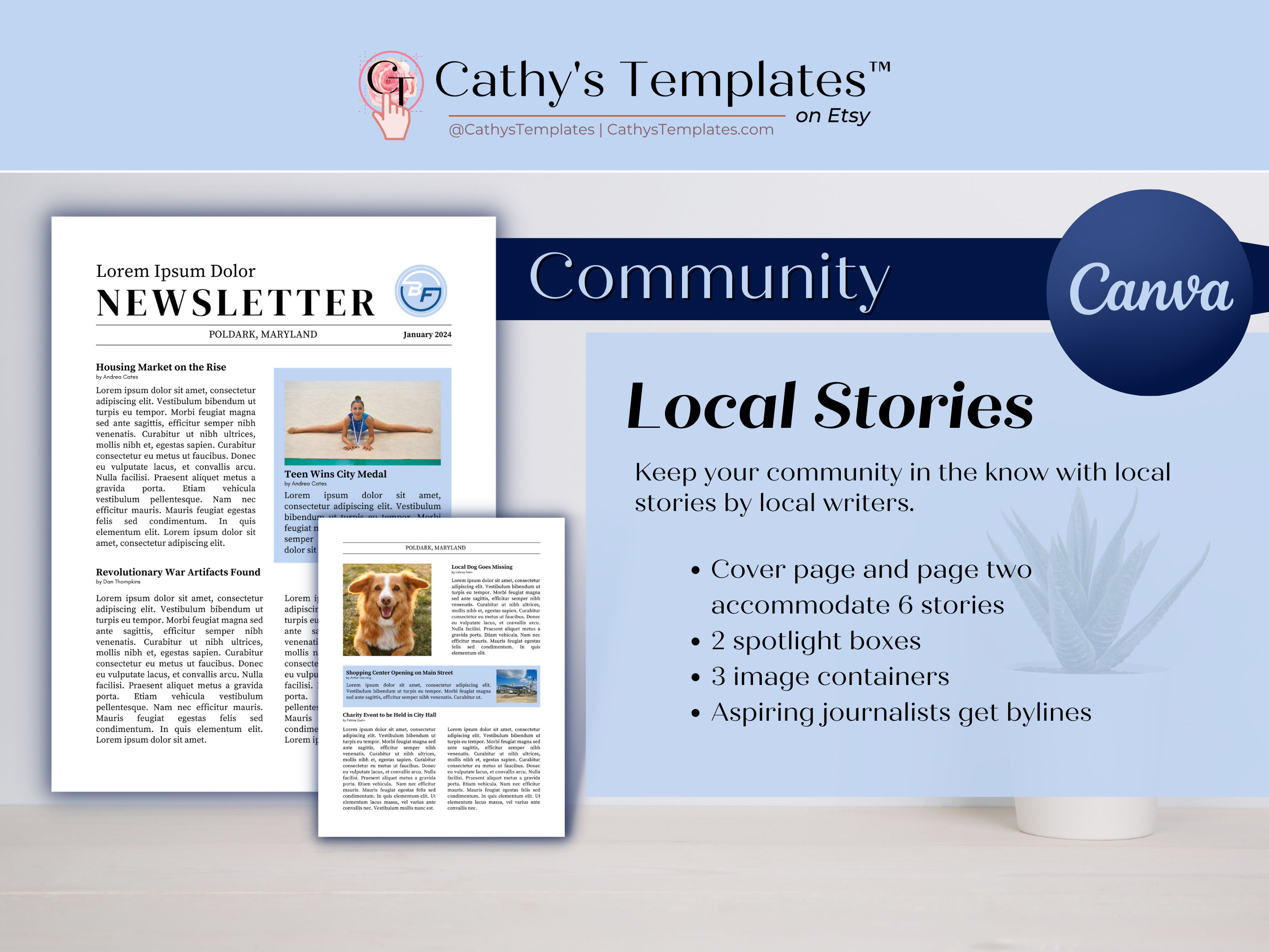 6-page Community Newsletter Template Town Newsletter 8.5 X - Etsy