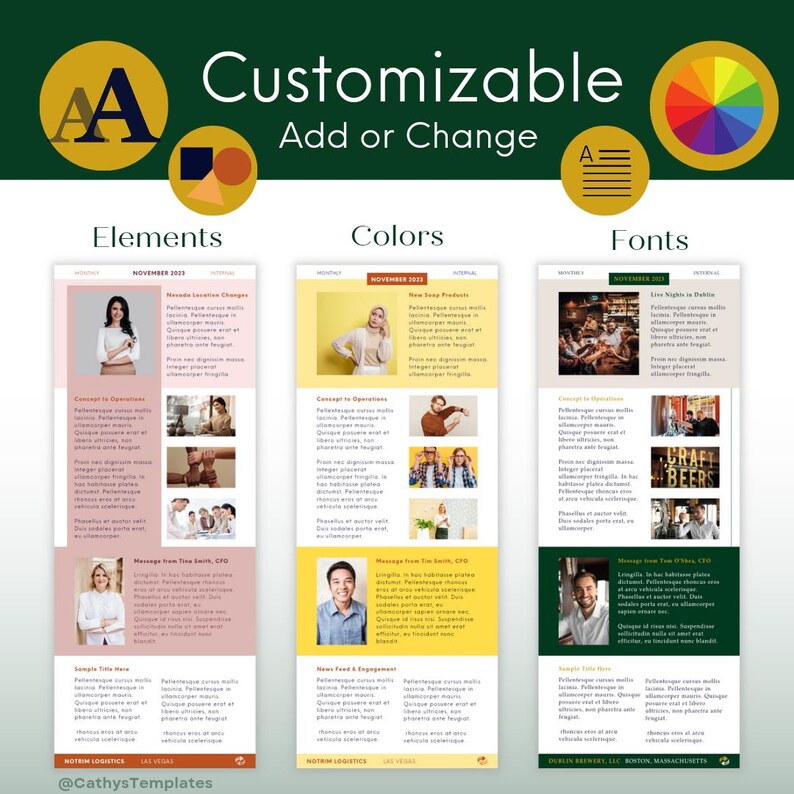 12 Monthly Newsletter Templates | Canva Newsletters | Internal News ...