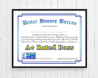 best boss award etsy