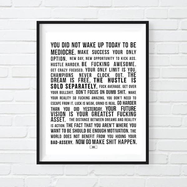 Motivational Quotes, Office Decor, Boss Babe, Motivational Poster, Always Be Closing, Gift for Boss, Cool Poster, fucking awesome, Boss Gift