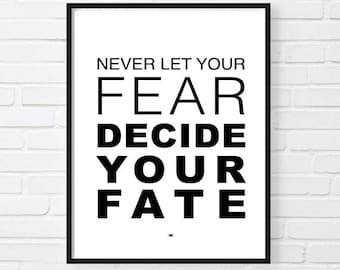 FEAR FATE Motivational Print, Inspirational Poster, Office Decor, Gift for Boss, Cool Poster, Motivational Poster, Mediocre,white elephant