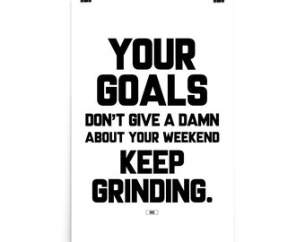 KEEP GRINDING Print, motivierendes Poster 24 X 36 Print