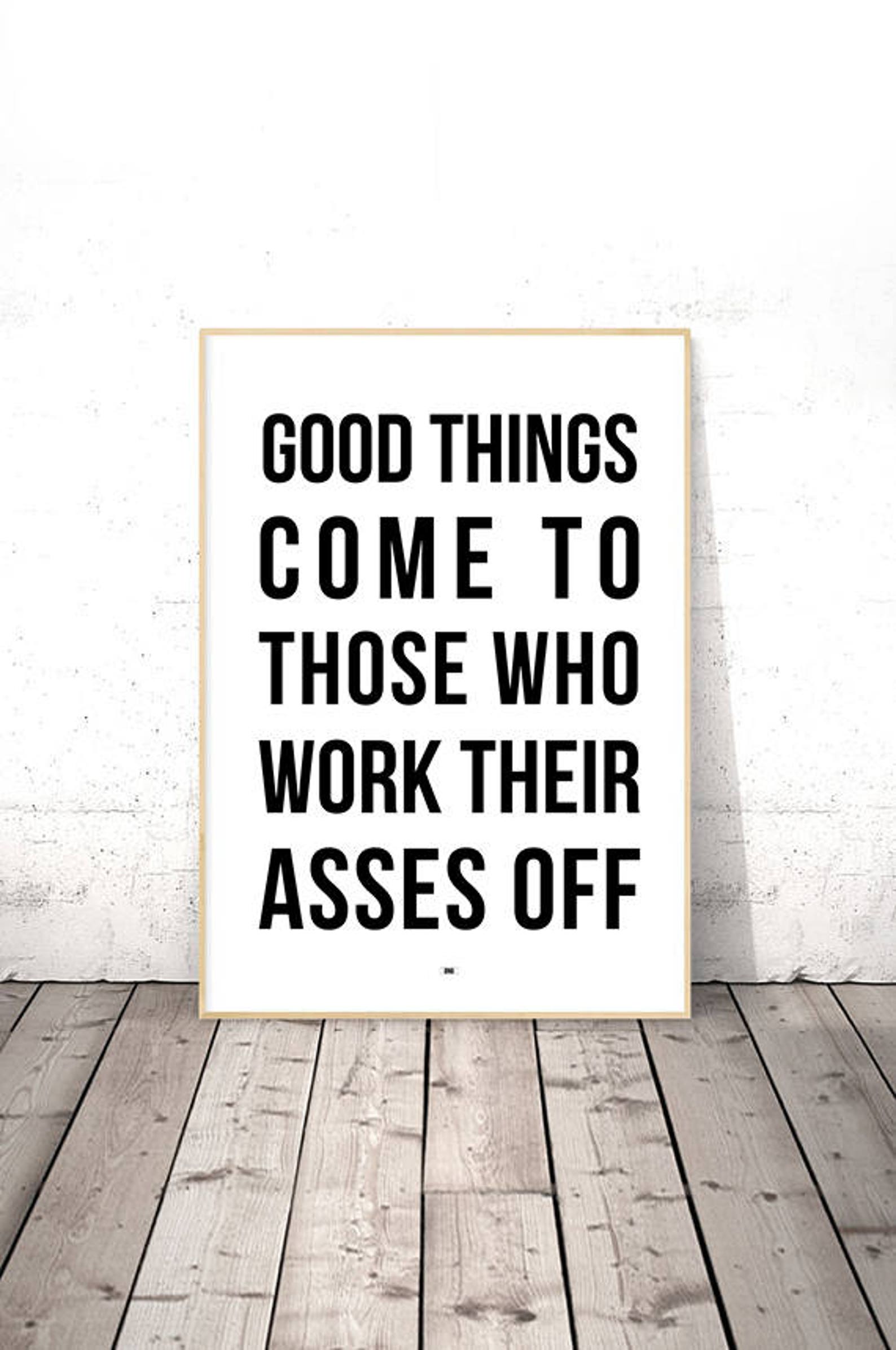 Motivational Quote Poster Modern Office Decor Workout | Etsy