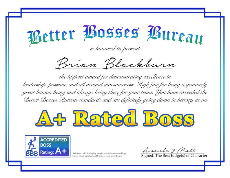 Funny Bosses Day Gift, Best Boss Award Certificate, Boss's Day Gift, Best Boss Gift, Gift for Boss, Awesome Certificate, Digital Print image 2