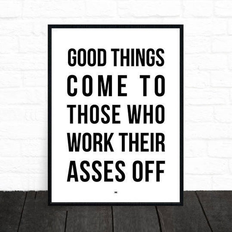 Motivational Quote Poster Modern Office Decor Workout Etsy
