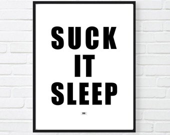 Sleeping poster, sleep print, Work Ethic, Office Decor, Motivational Poster, Cool Print, Black White Art, Gift for Boss, Wall Decor Print