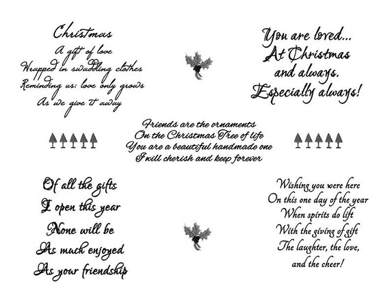 Items similar to Printable Christmas Sayings, Sentiment Stamps, Instant ...