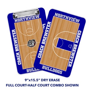 Basketball Coach 9&quot;x15&quot; Legal Size Personalized Dry Erase Clipboard - BL12