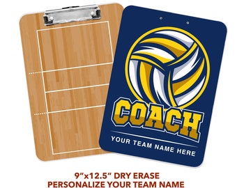 Volleyball Coach Dry Erase Personalized Clipboard - VC01