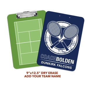 Tennis Coach Personalized Clipboard Team Appreciation Gift