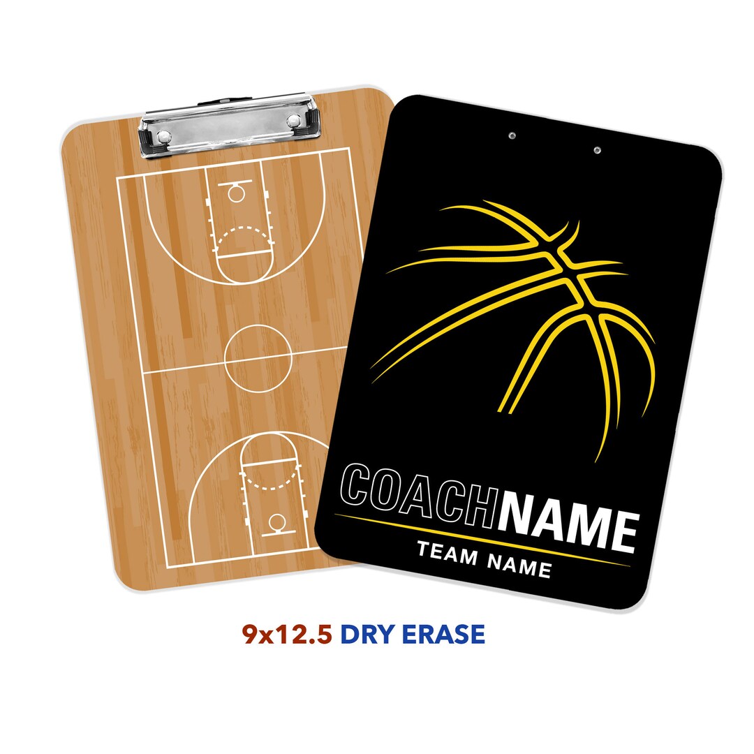 Basketball Court Personalized Coach Dry Erase Clipboardbg Etsy