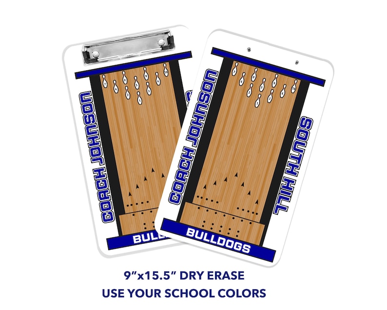 Bowling Coach Personalized 9x15 Sized Dry Erase Clipboard Etsy