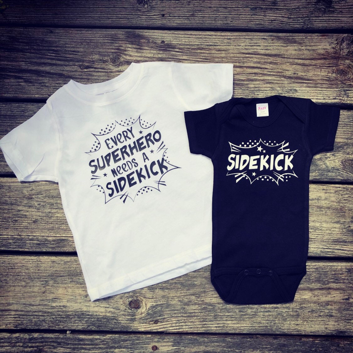 Superhero Sidekick Sibling Set: Big Brother T-shirt & Baby Bodysuit