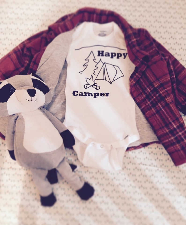 Happy Camper Baby Shirt Baby Onesie Baby Camping Bodysuit Etsy