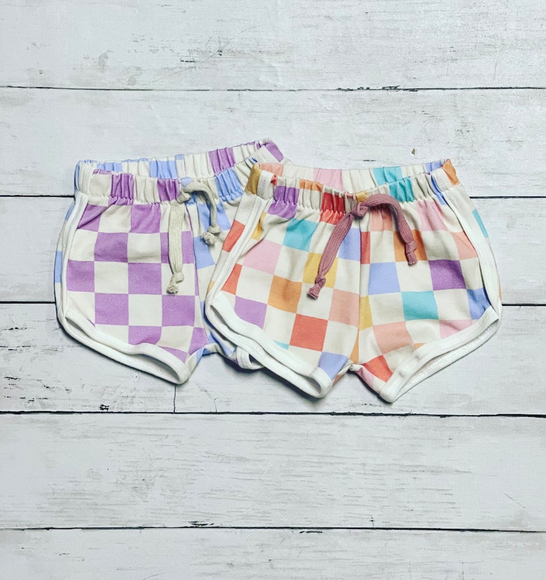 Toddler Girl Track Shorts- Cherries Sides main image 1