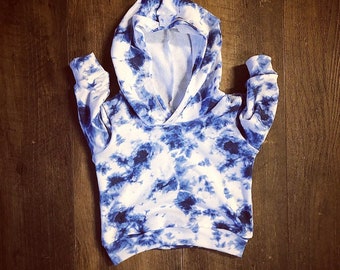 Baby Hoodie, Tie Dye Hoodie, Blue tie-dye hoodie, Unisex Baby Hoodie, Girls Tie dye hoodie, Boys Super Soft Hoodie